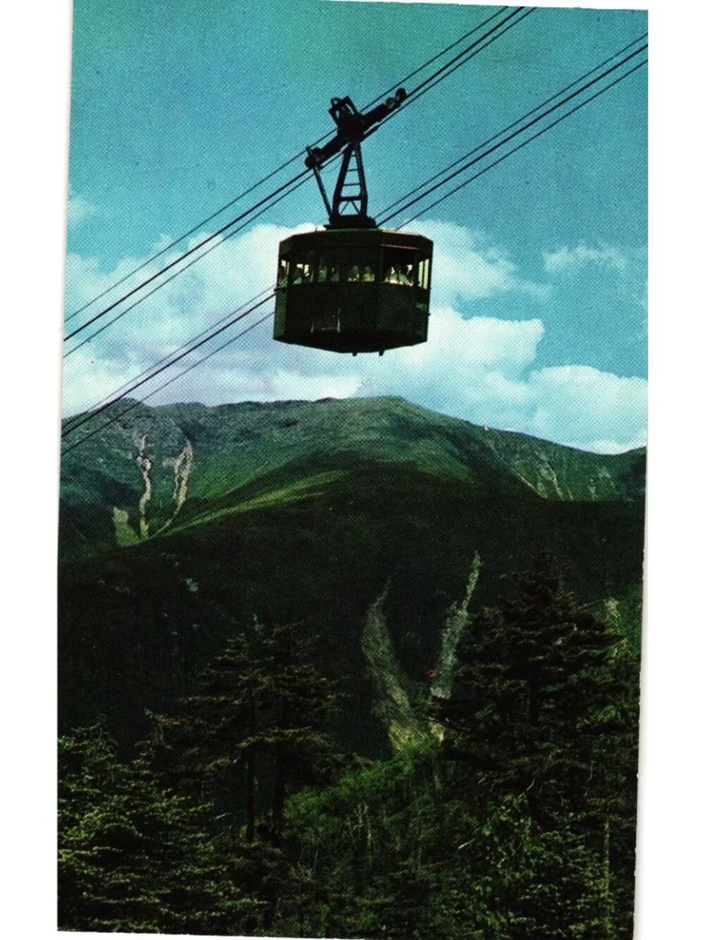 Cannon Mountain Aerial Tramway Franconia Notch NH Postcard 1960s Real Photo